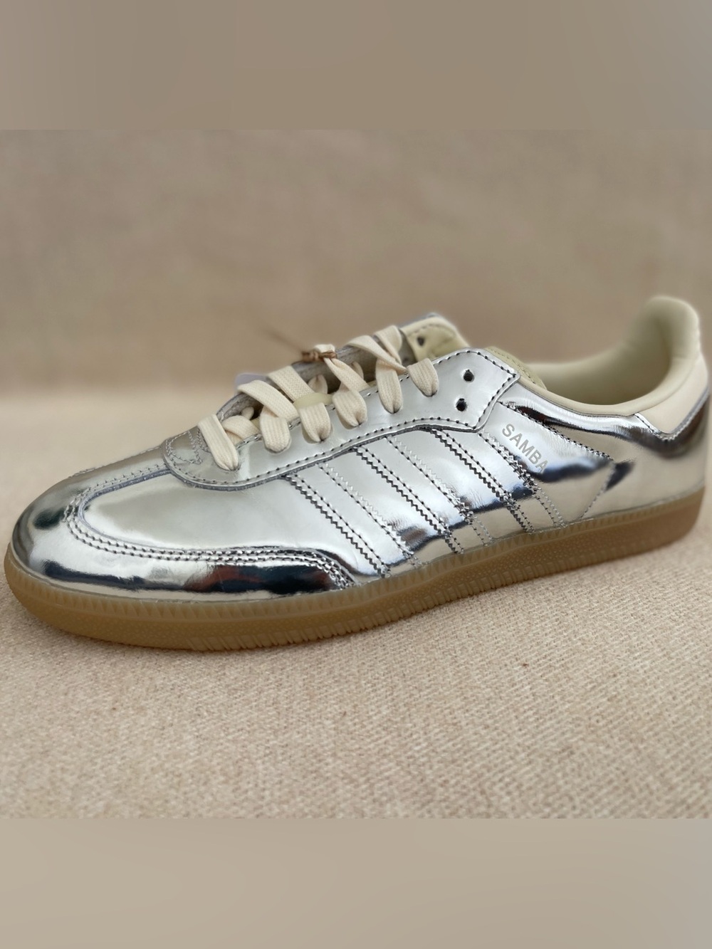 adidas Samba OG Silver Metallic Gum KZ9318 Women's BRAND NEW